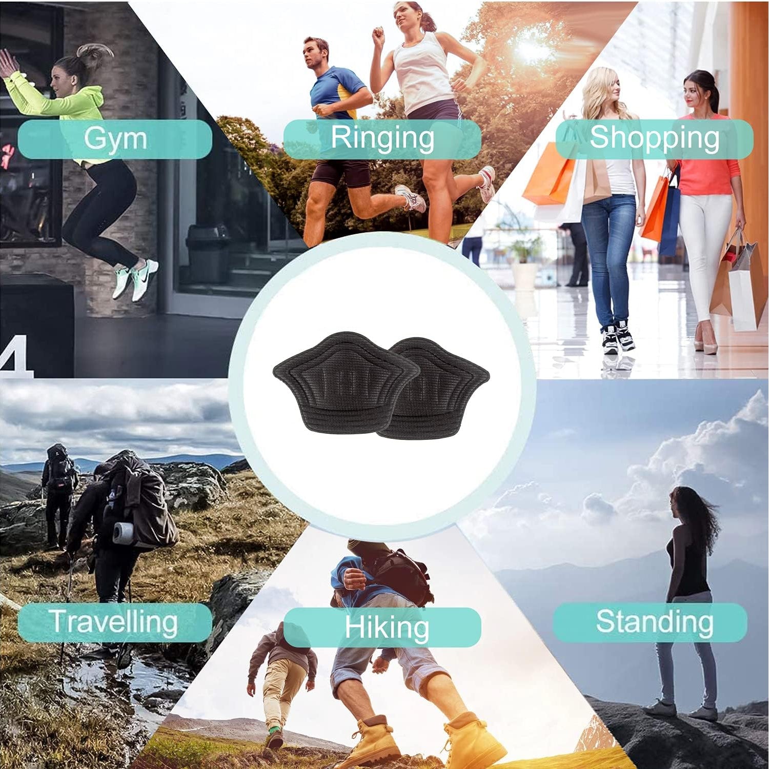 Heel Cushion Pads Widely Applicable Protective Shoe Insoles (1 Pair) Heel Cushion Pads Widely Applicable Protective Shoe Insoles (1 Pair)